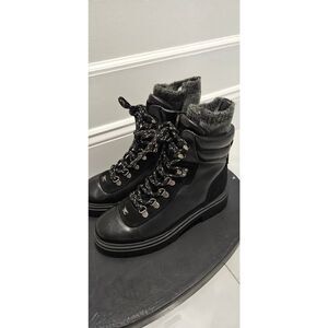 New Women's Black Leather Circus by Sam Edelman Combat Hiker Boot sz 6